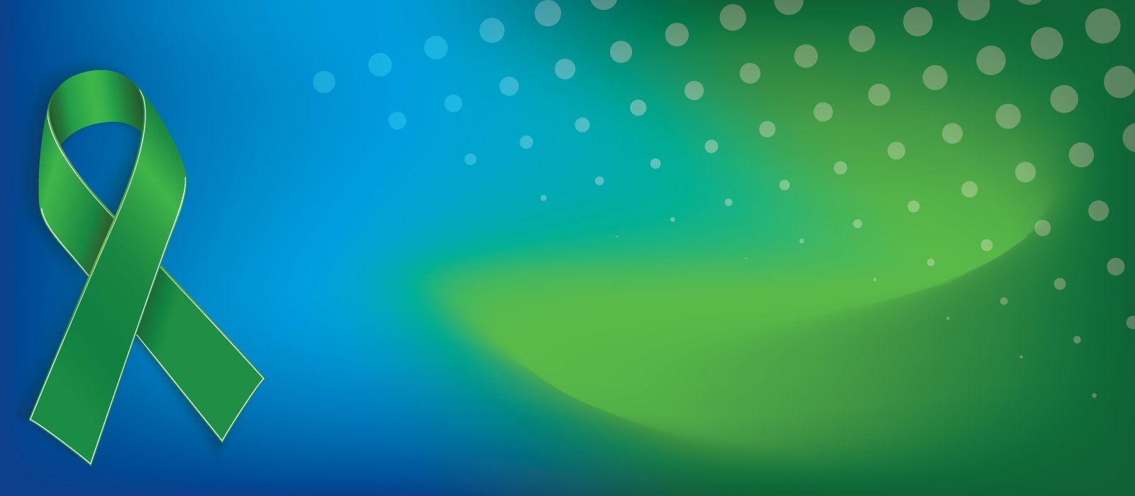 Blue background with green banner