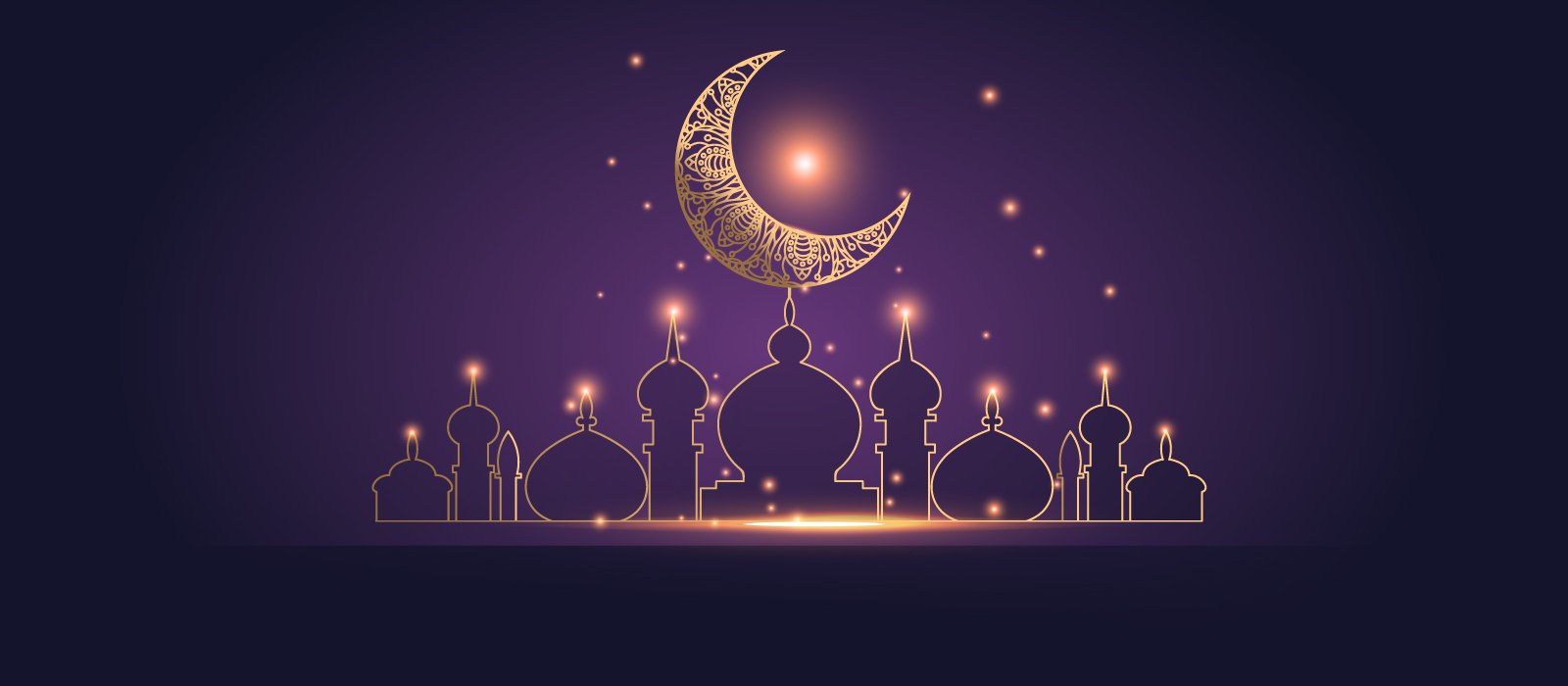 Ramadan banner purple