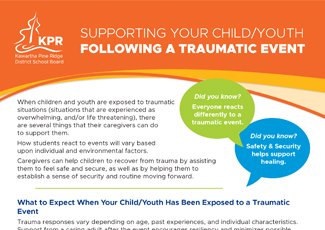 Supporting following traumatic events document cover