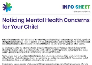 Noticing Mental Health Concerns for Your Child