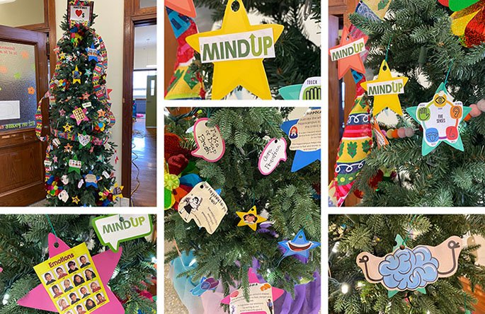 A picture of a MindUP themed tree
