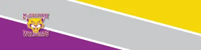 purple, gray and yellow striped banner with the Dr. G.J. MacGillivray Public School logo