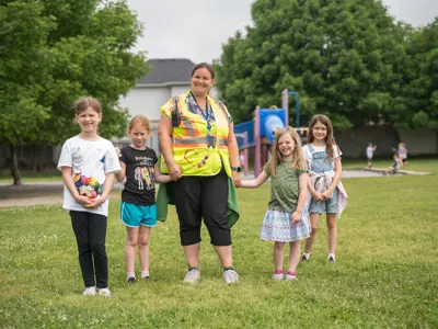 students and teacher