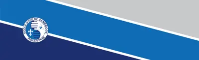 blue and gray striped banner with Duke of Cambridge Public School logo