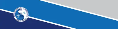 blue and gray striped banner with Duke of Cambridge Public School logo