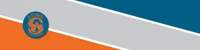 orange, gray and blue striped banner with Dr. Emily Stowe Public School logo