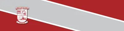 red and gray striped banner with Chemong Public School logo