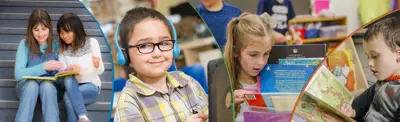 students reading