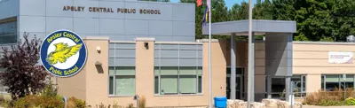exterior picture of Apsley Central Public School with their logo