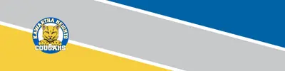 yellow gray and blue striped banner with Kawartha Heights Public School logo