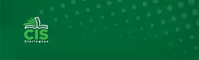 CIS Clarington Logo on green background