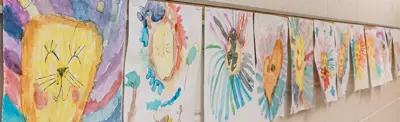 display of paintings