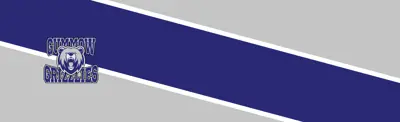grey and purple striped banner with C.R. Gummow Public School logo