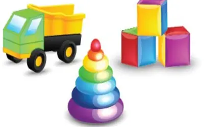 children's toys - blocks, truck and stacking toy