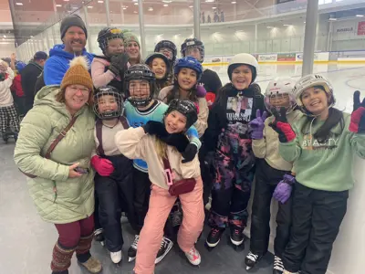 group of ice skaters