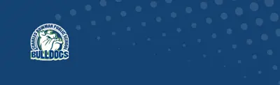 plain blue banner with dots and the Charles Bowman Public School logo