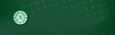 Plain green banner with dotes and the Adam Scott Logo