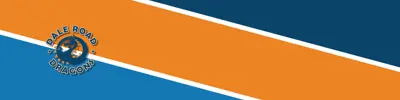 blue and orange striped banner with Dale Road Senior Public School logo