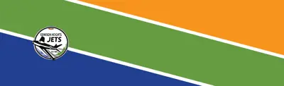 blue green and orange striped banner with Edmison Heights Public School logo