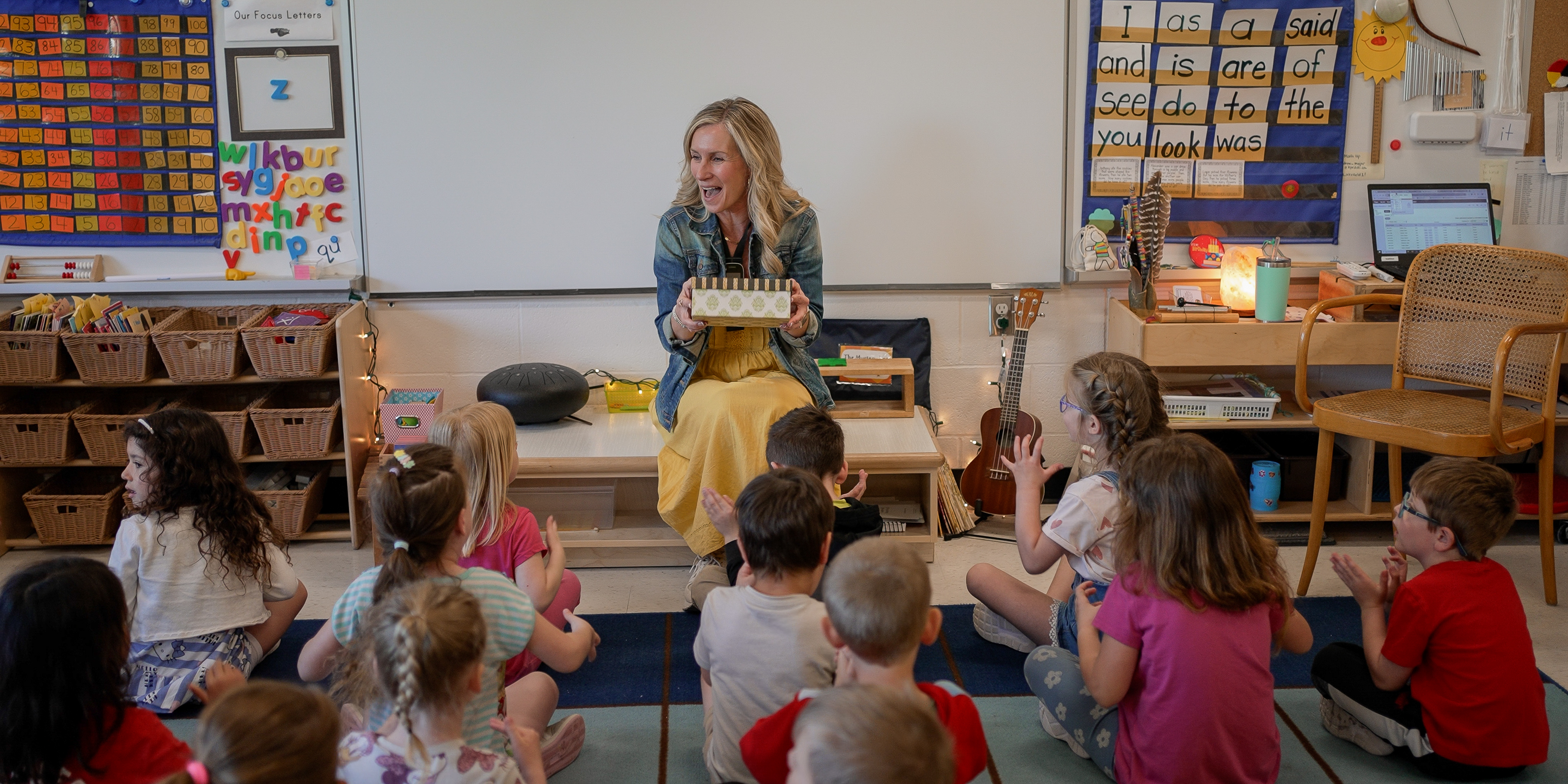 teacher at the front of students