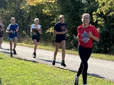 students running a race