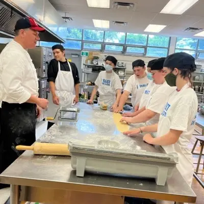 A picture of CCI students from the culinary program