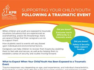 a flow chart how to support your child following a traumatic event